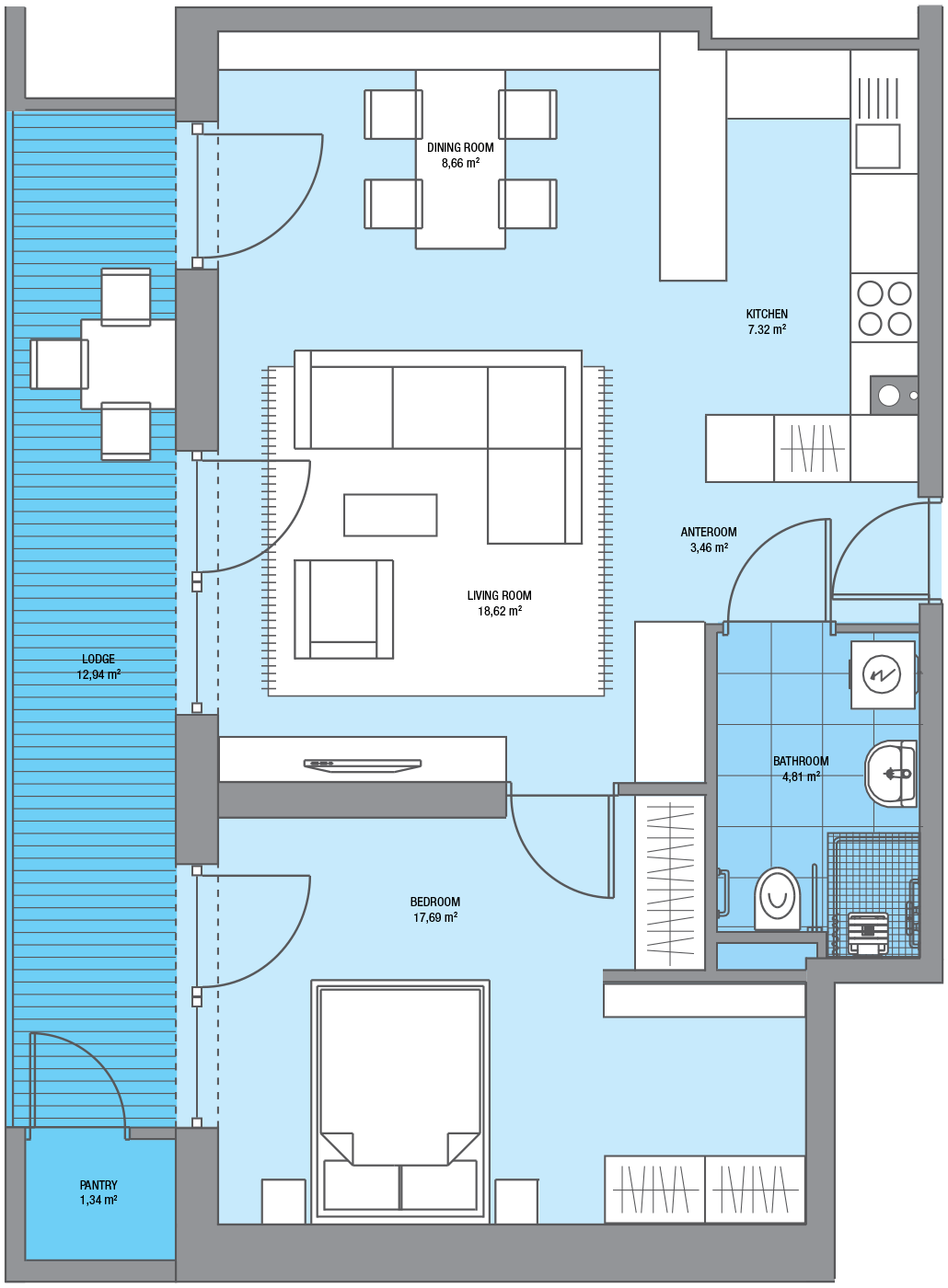 Sheltered apartment MGC Domžale – ground plan